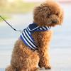 Dog Harness Leash Set with Metal Clasp Cute Small Adjustable Length Pet Chest Back Supplies Blue S