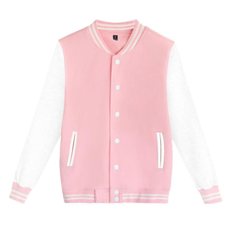 Solid Color Jacket Baseball Clothing Workwear Baseball Shirt Women's Cardigan Coat