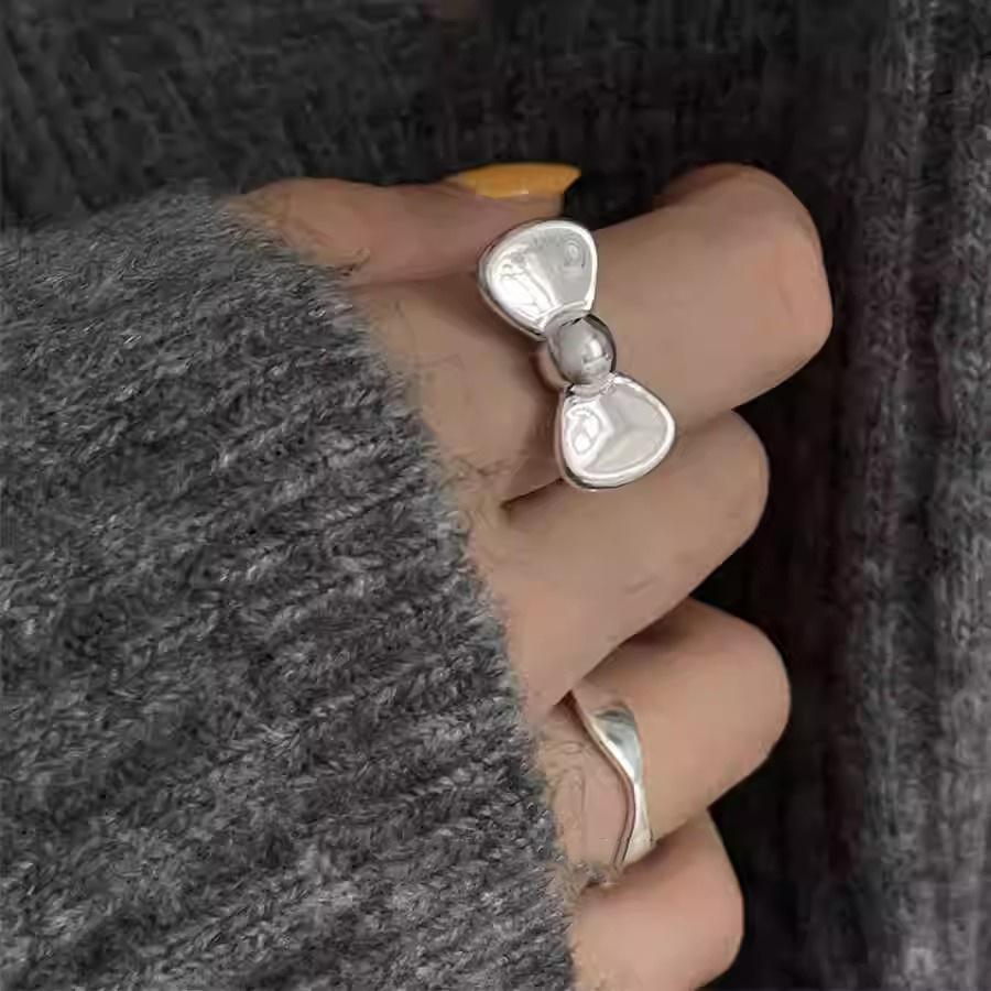2024 Stylish Summer Butterfly Knot Ring For Women Versatile Copper Jewelry Design Trendy