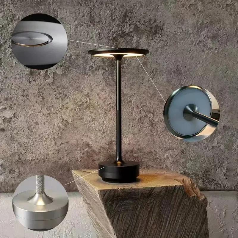 Rechargeable LED Desk Lamp Touch Dimming USB Portable Coffee Waterproof Bar Vintage Room Decoration Atmosphere Night Light