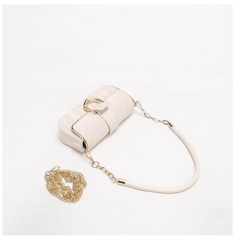 Elegant Minimalist Diamond Pattern Chain Shoulder & Crossbody Bag