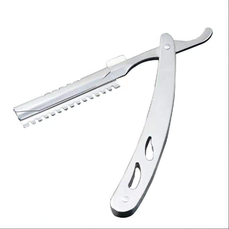Stainless Steel Folding Razor: Men's Portable Eyebrow Trimmer & Face Shaver.