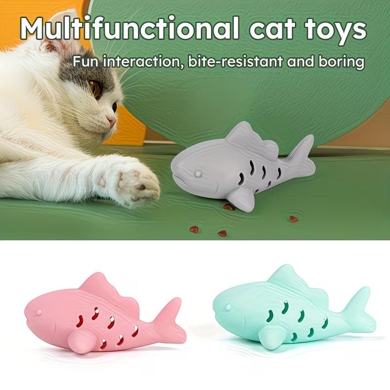 1pc Cat Feeding Slow Food Dispenser, Small Fish Shaped Leakage Toy, Soft Silicone Material, Can Be Used for Freeze-drying Cats