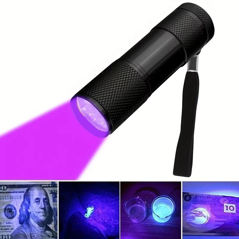 Portable Ultra Violet Blacklight 9 LED UV Flashlight Torch Light Lamp Mini Aluminum UV flashlight