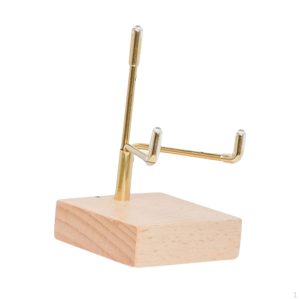 Display Holder Wooden Square Base Storage Rack for Fossils Specimens Agate