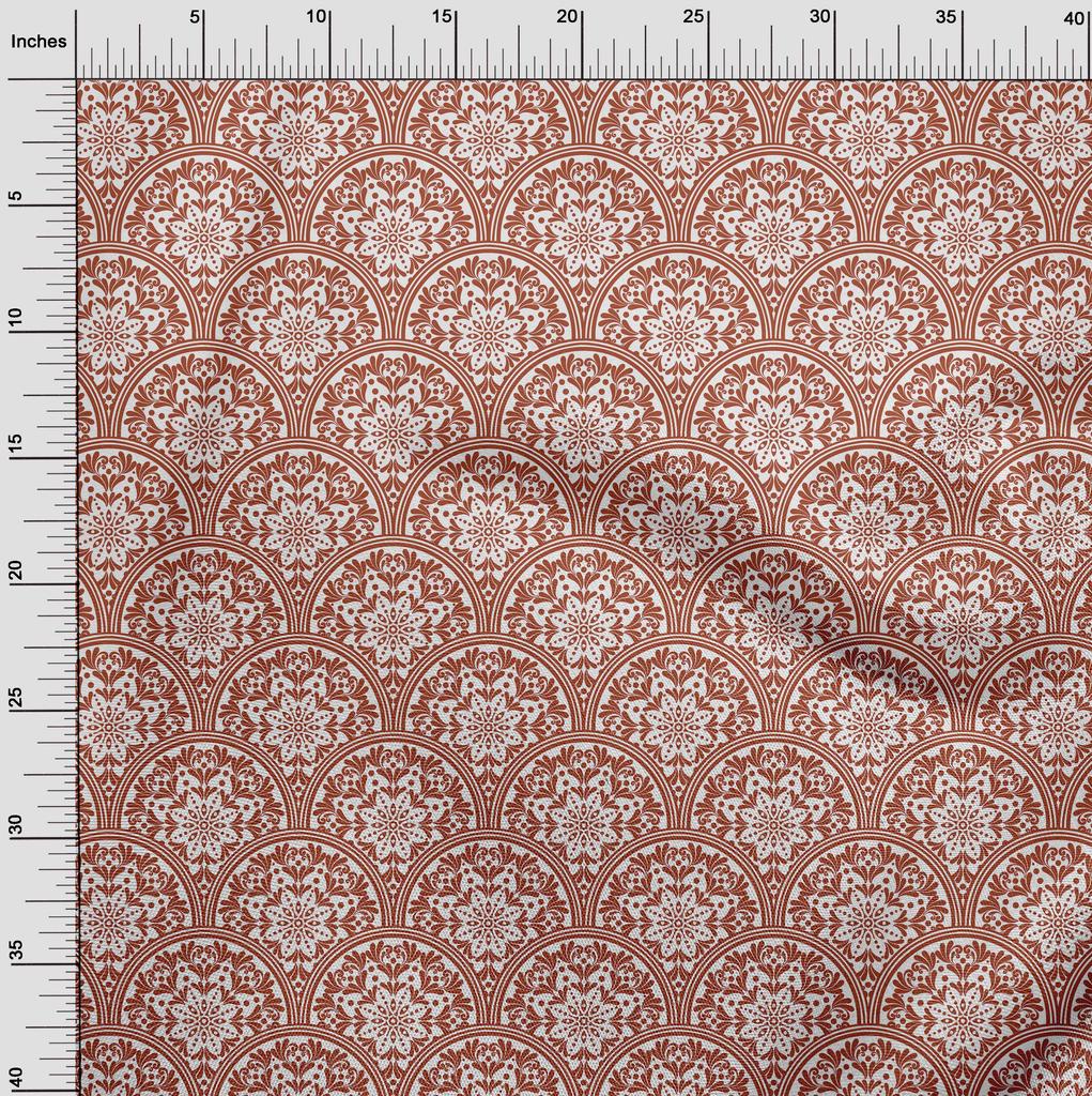 oneOone Cotton Flex Brown Fabric Floral Craft Projects Decor Fabric Printed By The Yard 40 Inch