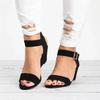 High Quality Wedges Shoes Women Casual Sandalias De Mujer Solid Flock Open Toe Mid Heel Roman Beach Sandals Women High Heels