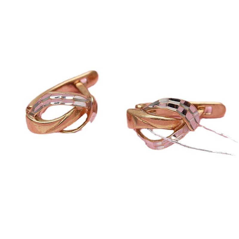 Purple Gold Earrings, Classic Temperament, Fashion Personality, High-End Design, Women'S Rose Gold-Plated Ear Buckles