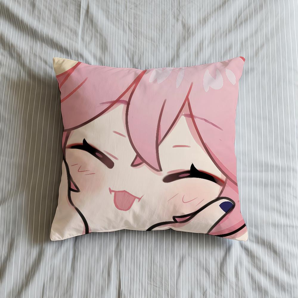 

Cushion Soft Case Sofa Living Genshin Q Room Face Home Comfortable Office Game Decor Protective Pillow Cupping Impact Covers 30cmx30cm