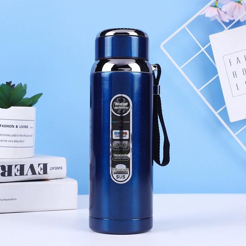 316 Stainless Steel Large Capacity Outdoor Sports Thermos Cup with Portable Lanyard