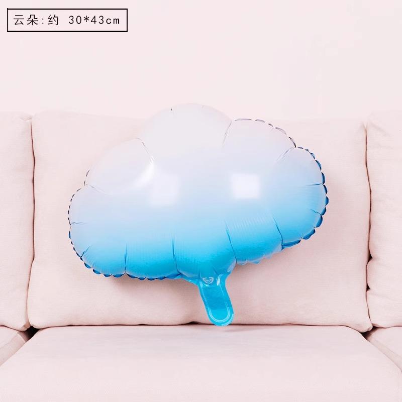 

Smiley Sun Flower Rainbow Sun Meteor Colored Hot Air Balloon White Cloud Aluminum Film Balloon Birthday Party Decoration Blue Cloud