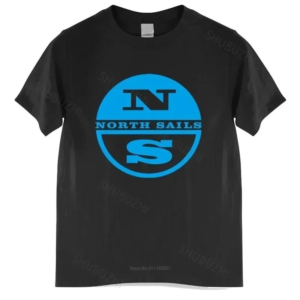 2024 North Sails Herren Damen T-Shirt Sommer Baumwoll T-Shirt Übergroß Schwarz Kurzarm T-Shirt Markenaufdruck T-Shirt Oberteil Kleidung Homme