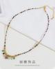 Handmade beaded mixed color fringed necklace natural stone non-fading neck chain niche design light luxury titanium steel collarbone chain women