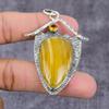 Natural Septarian, Citrine Handmade 925 Sterling Silver Pendant 2.17" ET-1544