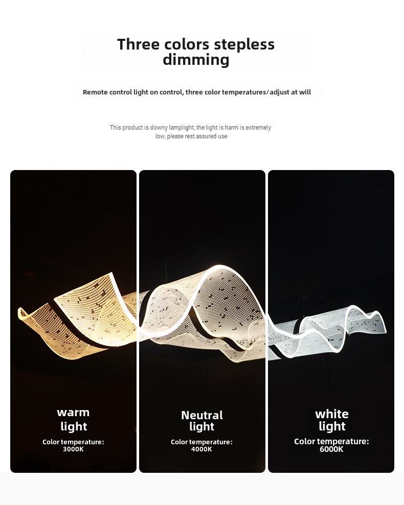 Acrylic Ribbon Chandelier for Hotel Reception, Bar, or Tea Room – Modern Minimalist Design