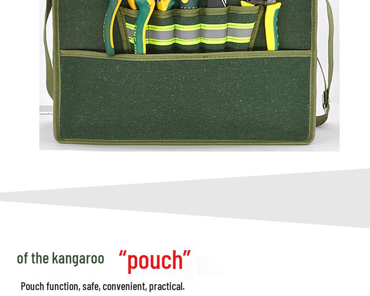 Thickened Canvas Toolkit: Wear-Resistant Carpentry, Tiling & Plumbing Messenger Bag with Multiple Pockets for Electricians.