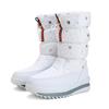 Winter Warme Schneestiefel für Damen Rutschfeste Outdoor Hohe Kordelzug mit Samt und Dicksohlige Stiefel für Damen