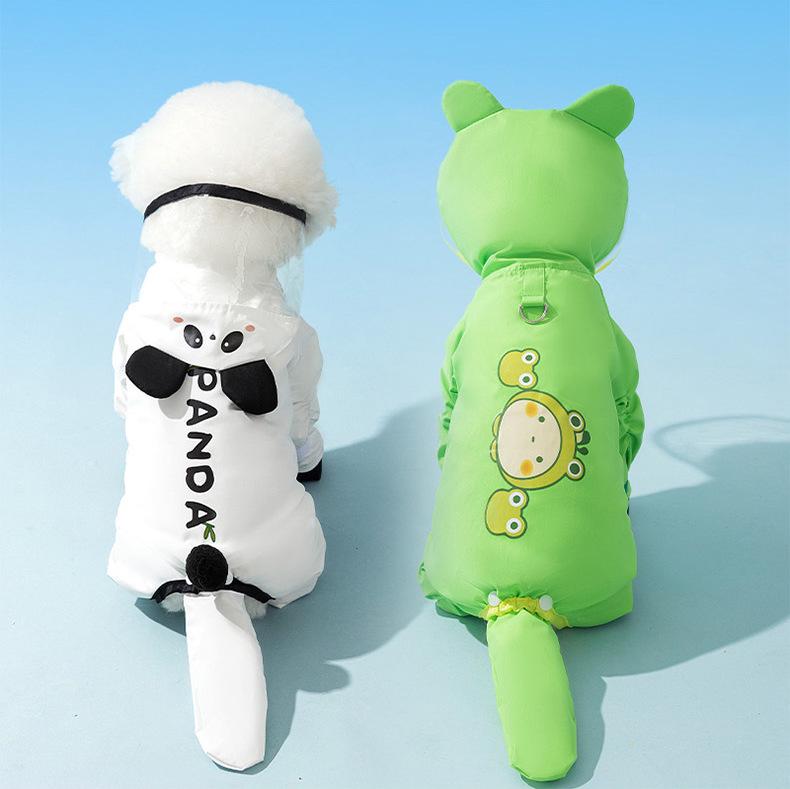 Bichon Frise Dog Raincoat: Full-Coverage, Waterproof, Four-Legged with Tail-Connected Design for Medium and Small Dogs