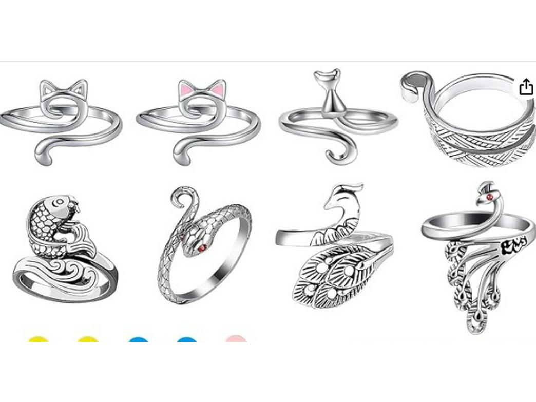 

Регулируемое кольцо для вязания крючком с плетёной пряжей и ободком из тайского серебра