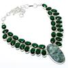 Seraphinite, Diopside Handmade 925 Sterling Silver Necklace 18" Y7e55