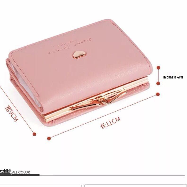 Women's Mini Korean Style Folding Wallet - Cute, Multi-Card Slot Coin Purse for Students