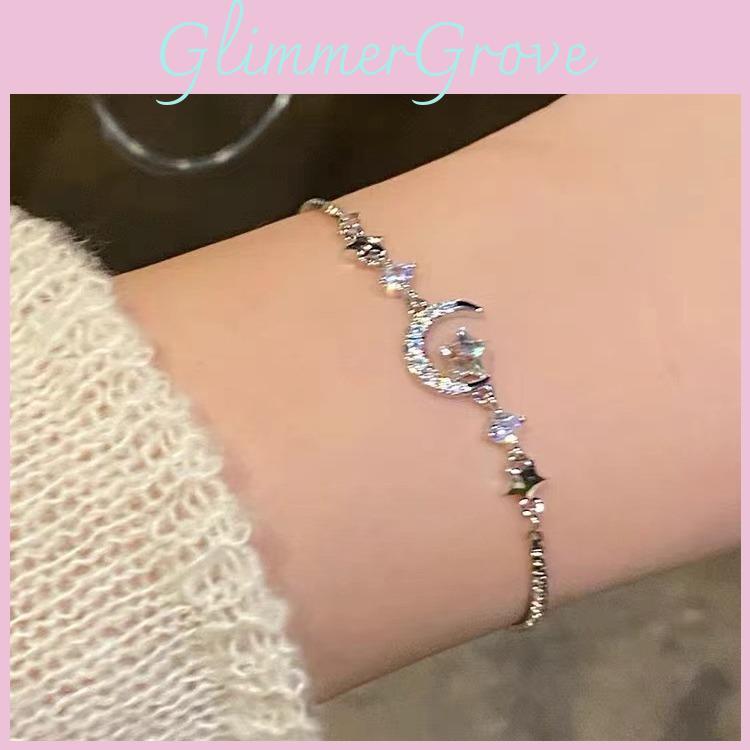 Trendy Zircon Star Moon Bracelet For Women Chic Alloy Jewelry Summer 2024