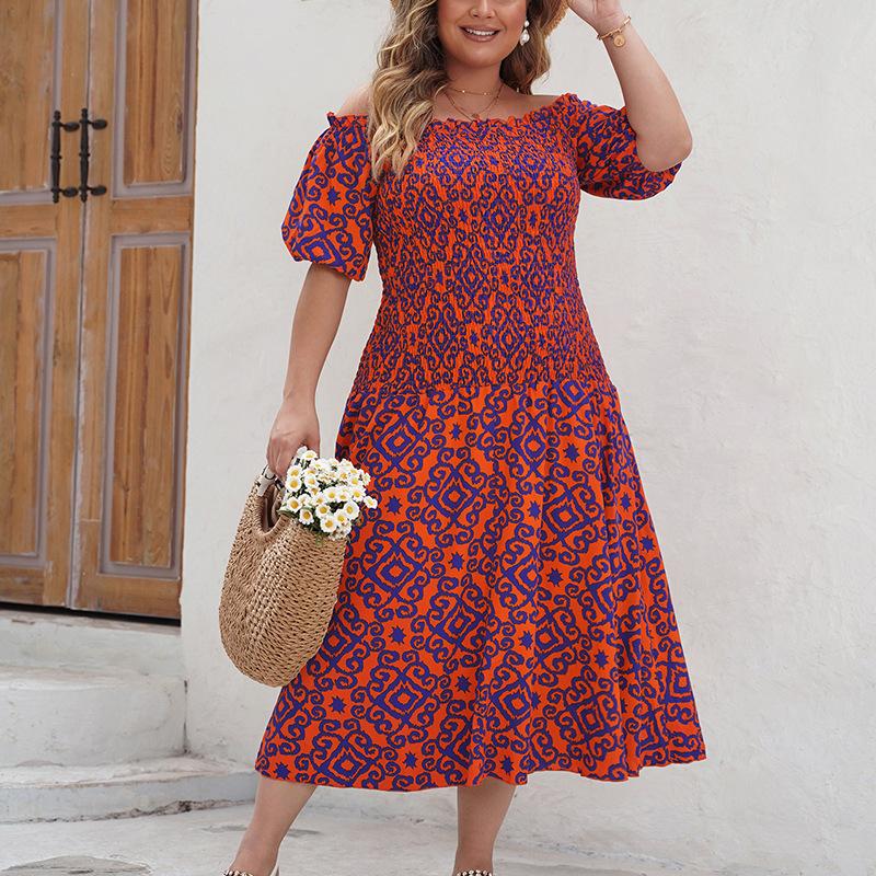 Женское платье с принтом больших размеров — фото 4