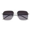Prada Metal Square Sunglasses With Logo Women Sunglasses Silver PR-C54SD-1BC90A
