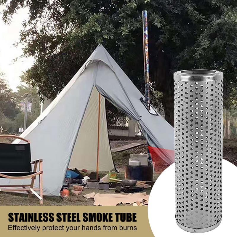 Outdoor Camping Stainless Steel Chimney Bend Straight Pipe Fire Star Chimney Camping Wood Stove Accessories Tent Smoke Pipe