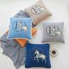 Chenille Jacquard Luxury Pillowcase - White Horse Design