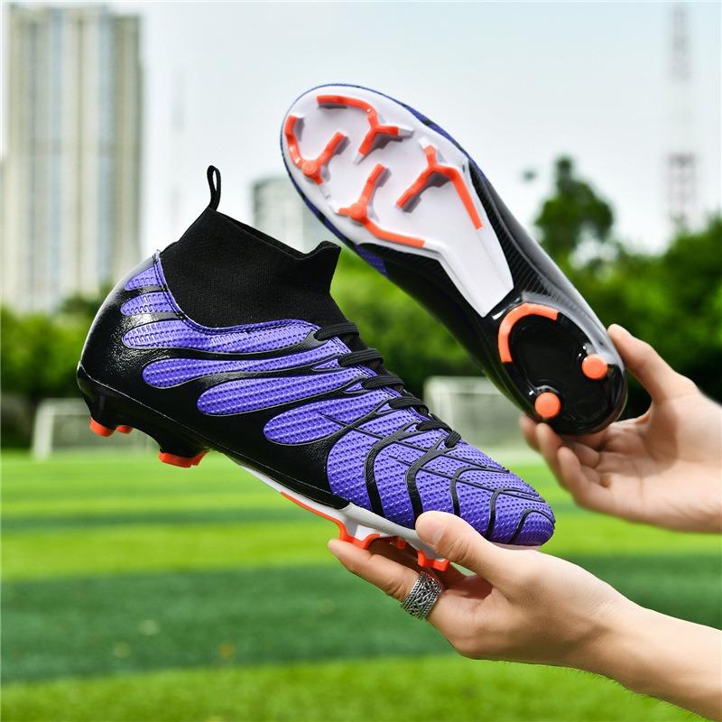 Overseas men's and women's high-top breathable football shoes indoor/outdoor sports shoes straight hair