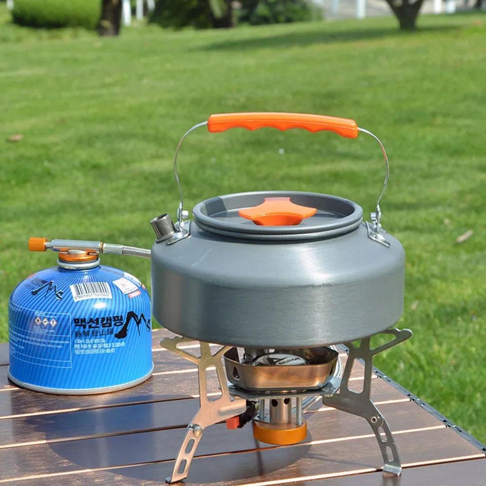 1.1L Camping Water Kettle Lightweight Aluminium Alloy Teapot for Outdoor Tourism Cookware Travel Hiking Picnic Tableware
