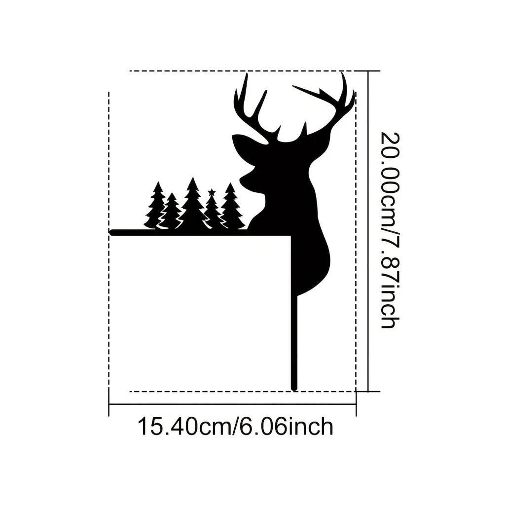

1 шт. Декоративные настенные наклейки с силуэтом лося - украшают углы и рамы дверей, художественный металлический настенный декор светло-зеленый