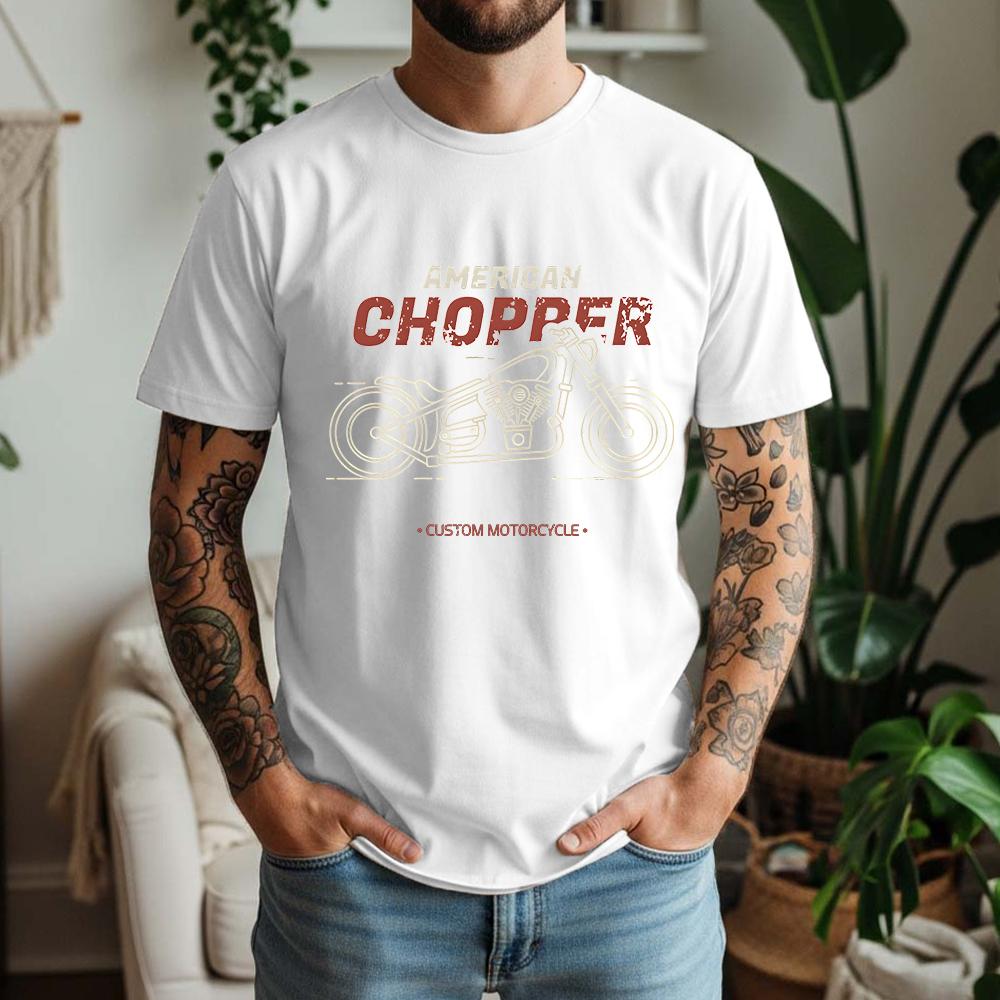 100 Pure Cotton American Chopper Biker TShirt Custom Motorcycle Retro Distressed Casual Tee