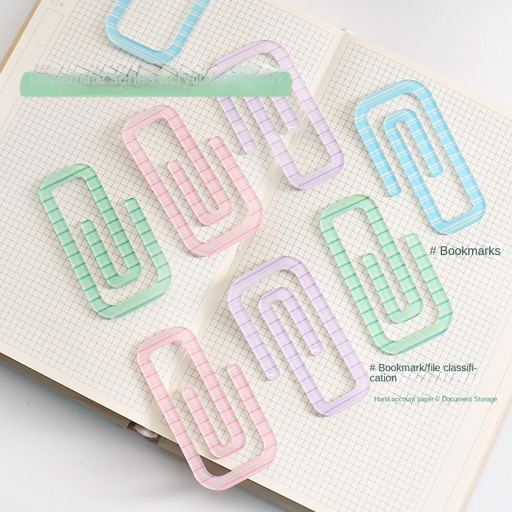 Candy Color Ledger Bookmark Paper Clip Shape Reading Bookmarks Cute Book Page Marker  Students