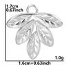 6pcs Silver Color Plant Tree Leaf Flower Charms For Jewelry Making Earring Necklace Connector Stainless Steel Charm Pendant Bulk