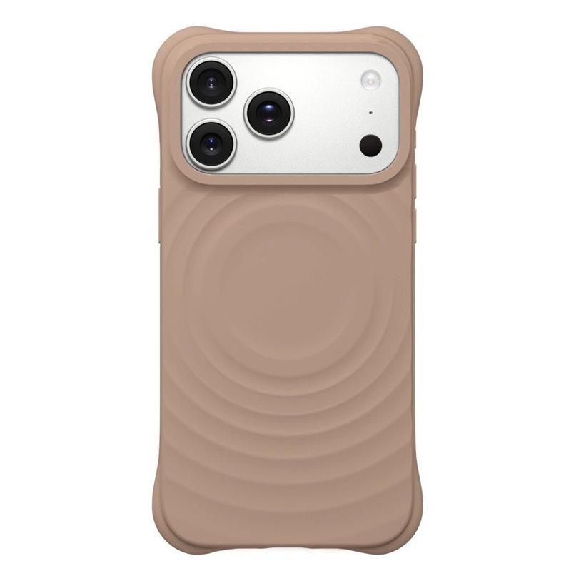 Liquid Silicone Ripple Phone Case For iPhone 17 16 15 14 Pro Max Magnetic Wireless Charge Shockproof Soft Thick Protective Case