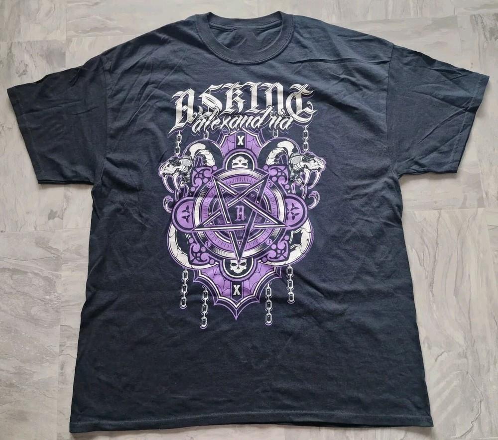 Винтаж Футболка Asking Alexandria Демоническая Черная Футболка Группы BO171 Унисекс Футболка XXXXL