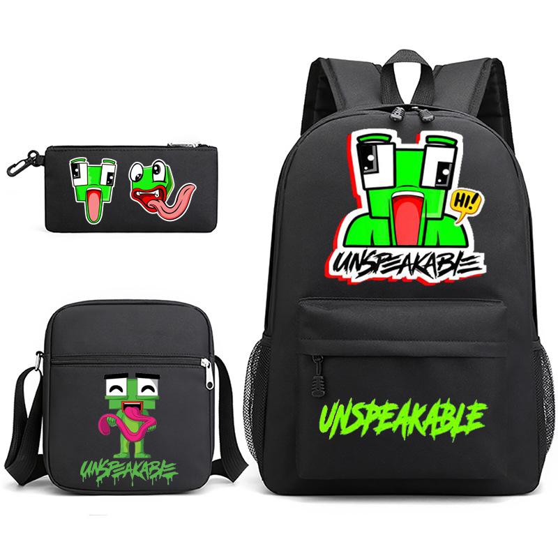 Zaino Inspeakable Set da 3 Pezzi, Zaino Studente di Grande Capacità con Borsa Pranzo e Astuccio, Resistente all'Acqua, Durevole