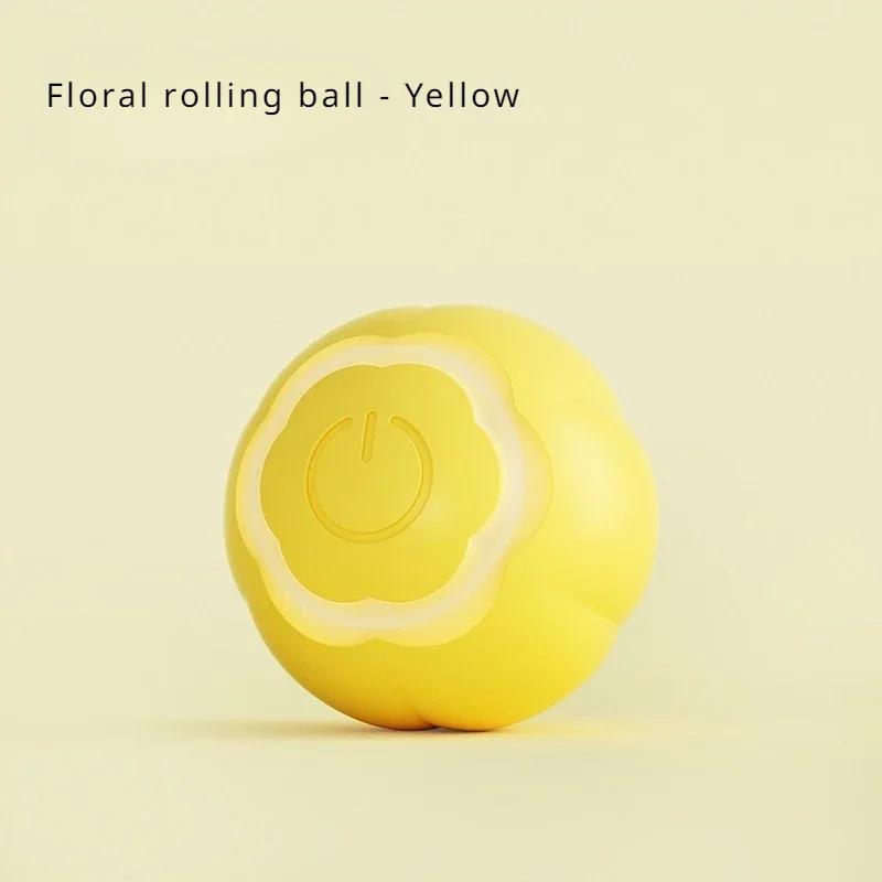 

Pet Intelligent Rolling Toy Ball Cat Bite Resistance Ball Flower Five-Pointed Stars Shape Interactive Cat Moving Training Toy Decoration