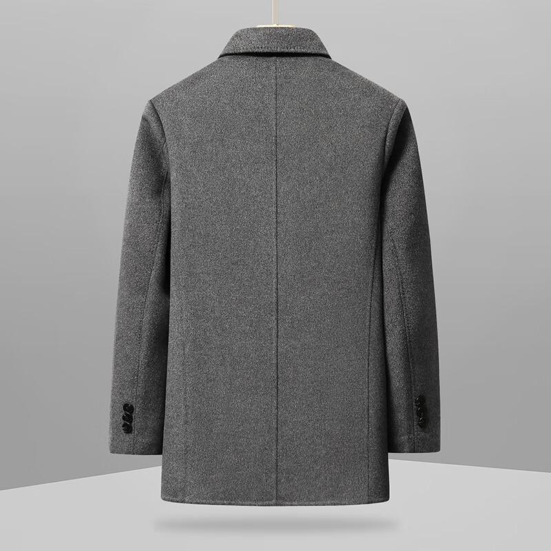 Deebinze Men's Winter Wool Blend Overcoat with Detachable Down Liner