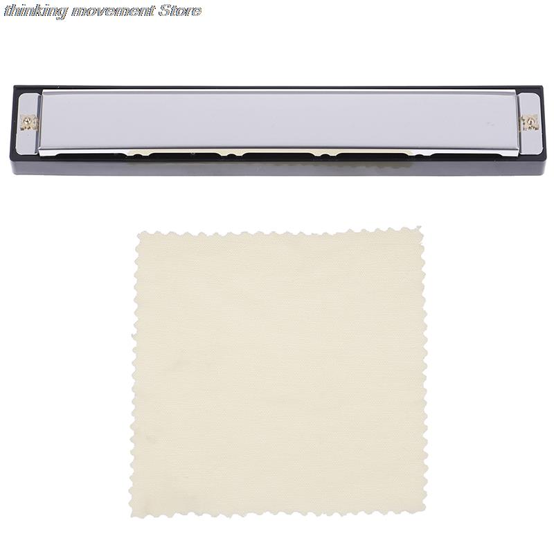 New Professional 24 Hole Harmonica C Key Metal Harmonica Instrument For Beginners 4 Color