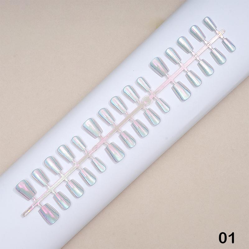 

30 шт./компл. кошачьи глазки накладные ногти простые блестящие квадратные накладные ногти съемные полное покрытие накладные ногти типсы A1