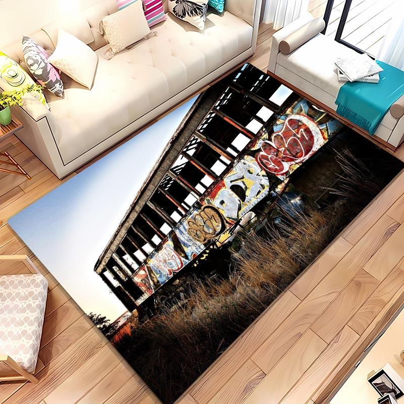 Colourful Graffiti 3D Printing Area Carpets for Home Living Room Kids Bedroom Sofa Doormat Kitchen Floor Rugs Anti-slip Decor