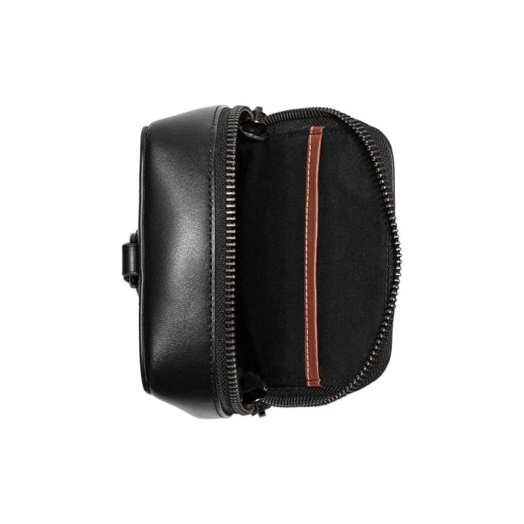 New COACH Gotham Elegant Calfskin With Coated Canvas One Shoulder Crossbody Sling Bags Mini Men's Black CC091-CHR
