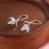 925 Sterling Silver Needle Flower Stud Earrings Hypoallergenic Simple Elegant Daily Matching Jewelry Accessories for Women