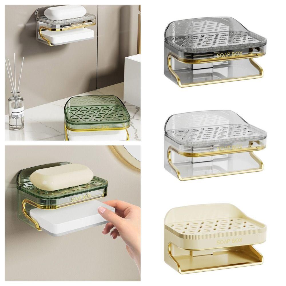 

Wall mounted Soap Box No Drilling Soap Storage Tray Multifunctional Soap Holder Home