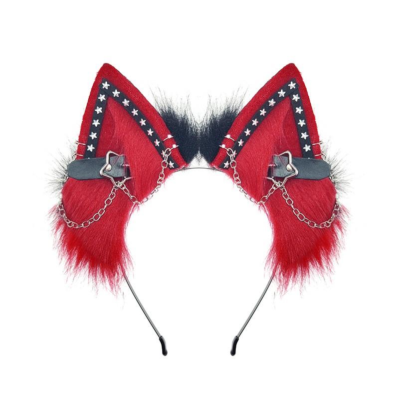 Felliger Fuchs Wolf Ohren Stirnband Cosplay Anime Convention Halloween Punk Gothic Accessoire Damen Kostüm Kopfschmuck
