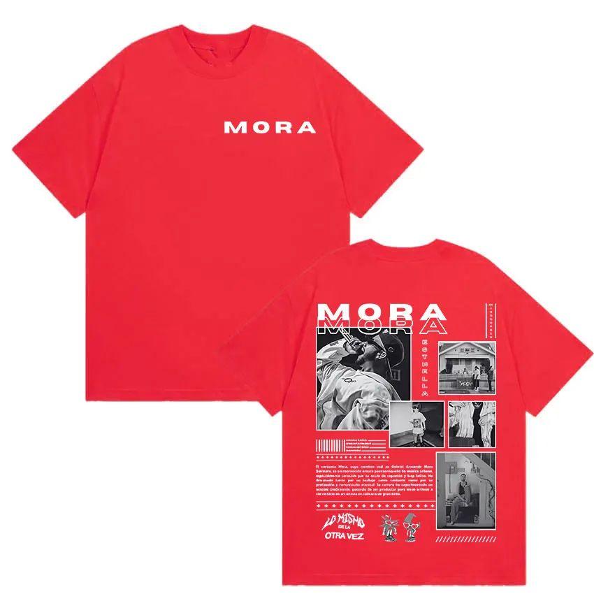 Men's Hip Hop Vintage Fashion O-Neck T-shirts Rapper MORA Album 2025 Graphic T Shirt Casual Oversized Cotton T-shirt Streetwear