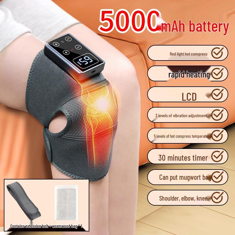 5000mAh Smart Heated Knee, Shoulder, Elbow Massager with Temperature Control and Moxibustion Therapy.